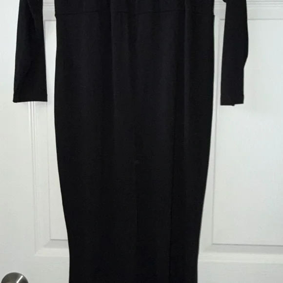 Chic Black Long Sleeve Maternity Dress - Picture 11 of 13